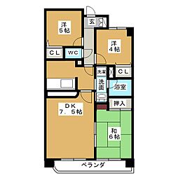 グランドメゾン徳重 3DKの間取図画像
