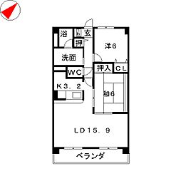 グランドメゾン熊野 2LDKの間取図画像