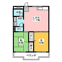メゾンエスポワール 2LDKの間取図画像