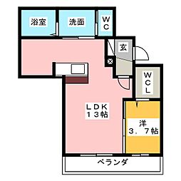 レフィシア 1LDKの間取図画像