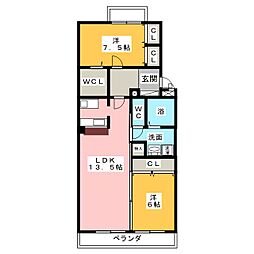クレイドル 2LDKの間取図画像