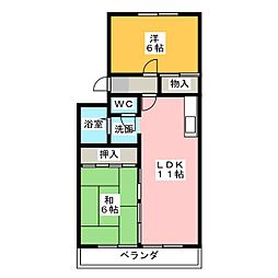 ジャルジョイハイツ 2LDKの間取図画像