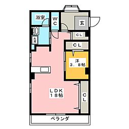 光陽マンション 1LDKの間取図画像