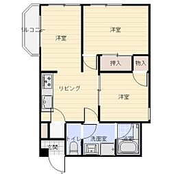 テラスレジデンス鳴海B 2LDKの間取図画像