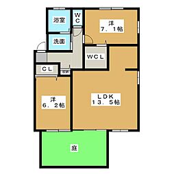 セピアコート 2LDKの間取図画像