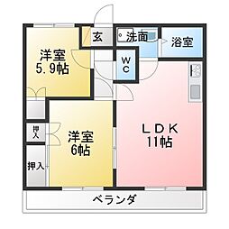 エトワール 2LDKの間取図画像