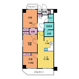 S-RESIDENCE神沢afford 3LDKの間取図画像