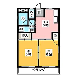 光陽マンション 2DKの間取図画像
