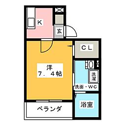 Monstera野並 1Kの間取図画像