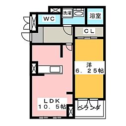 アドバンスオーシャントクシゲ2 1LDKの間取図画像