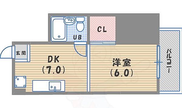 ドミトリー甲子園 ｜兵庫県西宮市上甲子園１丁目(賃貸マンション1DK・5階・27.06㎡)の写真 その2