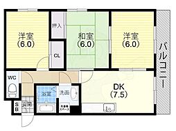 メゾン甲子園口 3DKの間取図画像