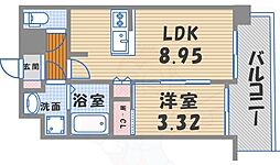 セレニテ甲子園プリエ 1LDKの間取図画像