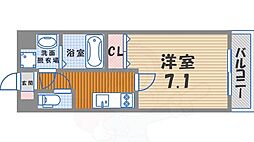 ランド・アート甲子園 1Kの間取図画像