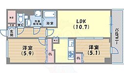 ダイワレジデンス高槻 2LDKの間取図画像