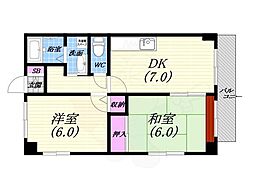 ヒマラヤパート1 2DKの間取図画像
