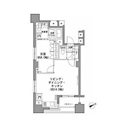 パークハビオ八丁堀 1LDKの間取図画像