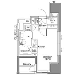 ザ・パークハビオＳＯＨＯ大手町 401 4階ワンルームの間取り