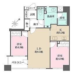 ルミネ東京ベイフロント 2LDKの間取図画像