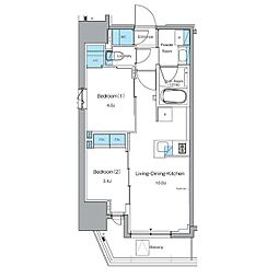 ルフォンプログレ秋葉原EAST 2LDKの間取図画像