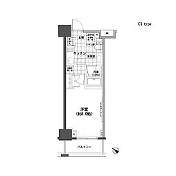 パークハビオ人形町 1Kの間取図画像