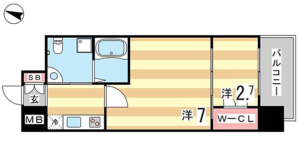 アドバンス三宮ラシュレ ｜兵庫県神戸市中央区吾妻通５丁目(賃貸マンション2K・4階・29.70㎡)の写真 その2