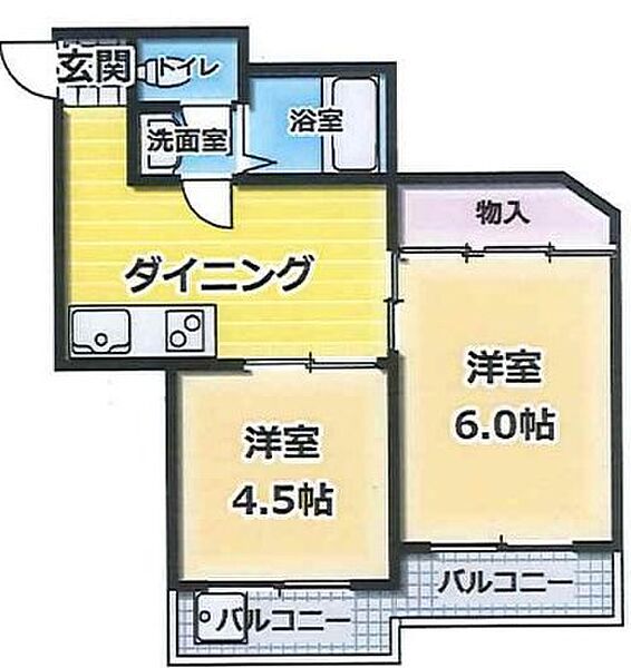 リバーサイド西舞子 206｜兵庫県神戸市垂水区西舞子５丁目(賃貸マンション2DK・2階・40.00㎡)の写真 その2