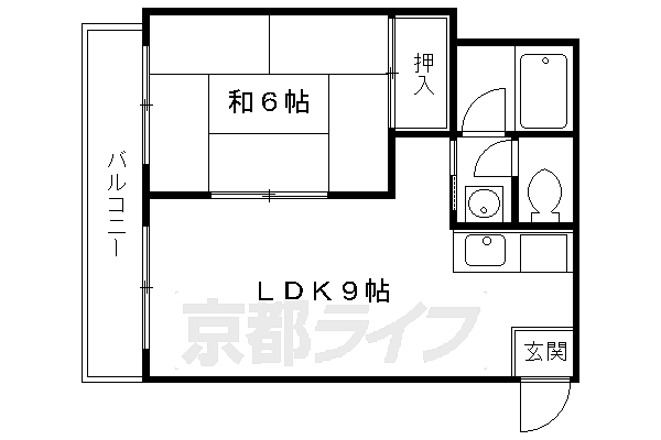 Ｖ＆Ｙホーム 203｜京都府京都市左京区上高野畑ケ田町(賃貸マンション2K・2階・36.00㎡)の写真 その2