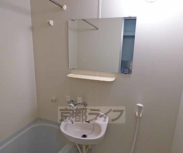 画像8:大きな鏡の付いた洗面台です。