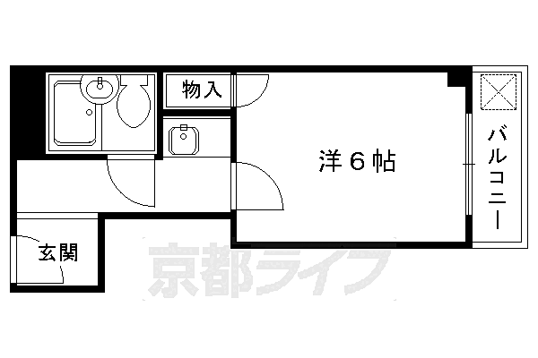 上野マンション 305｜京都府京都市北区大宮東小野堀町(賃貸マンション1K・3階・19.22㎡)の写真 その2