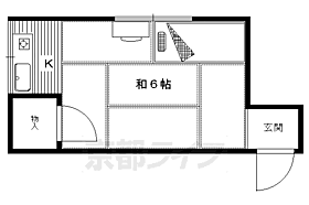 好川荘 108 ｜ 京都府京都市左京区吉田神楽岡町（賃貸アパート1K・1階・13.40㎡） その2