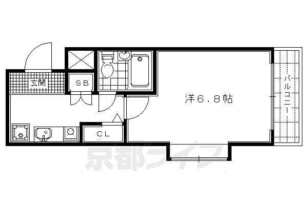 京都府京都市上京区大心院町(賃貸マンション1K・4階・20.40㎡)の写真 その2