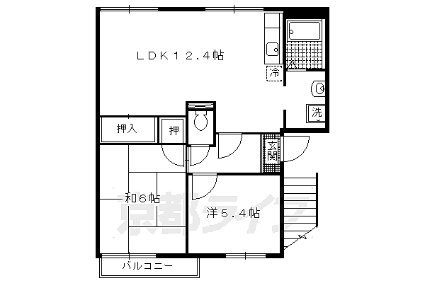 ＣＡＳＡ　ＫＩＴＡＹＡＭＡ 201｜京都府京都市北区上賀茂榊田町(賃貸アパート2LDK・2階・50.00㎡)の写真 その2