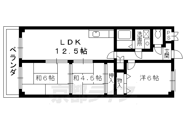 Ｕ　ｒｅｓｉｄｅｎｃｅ修学院 406｜京都府京都市左京区修学院沖殿町(賃貸マンション3LDK・4階・63.30㎡)の写真 その2