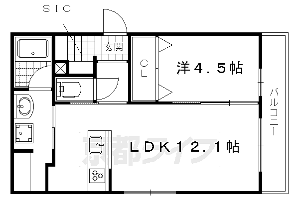 カーサフェリーチェ北山 202｜京都府京都市北区上賀茂豊田町(賃貸マンション1LDK・2階・41.00㎡)の写真 その2