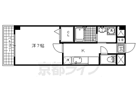 京都府京都市北区等持院中町（賃貸マンション1K・1階・25.52㎡） その2