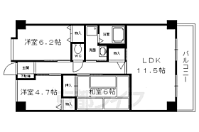 ウィステリア21 202 ｜ 京都府京都市左京区岩倉南四ノ坪町（賃貸マンション3LDK・2階・66.75㎡） その2