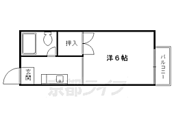 メイプルハイツ 2階1Kの間取り