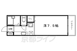 エルフィール 1階1Kの間取り