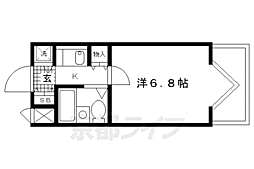 京都市営烏丸線 今出川駅 徒歩8分の賃貸マンション 4階1Kの間取り