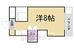 ホワイトリバーハイツ 2階ワンルームの間取り