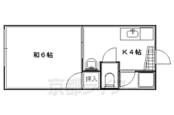 聖護院ハイツ 1Kの間取図画像