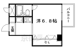 第2百合マンション 1Kの間取図画像