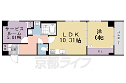 間之町御池レジデンス 1SLDKの間取図画像