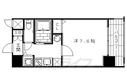 アクアプレイス京都二条城 1Kの間取図画像