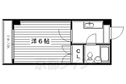 パン・クリニックス北白川 1Kの間取図画像