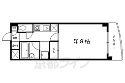 ガトーD.M北山 1Kの間取図画像