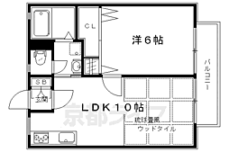 サンハイツA 1LDKの間取図画像