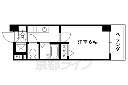 なかよしマンション四条大宮 1Kの間取図画像