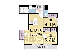 シャーメゾン北山上賀茂 2LDKの間取図画像